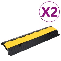 Rampes de protection de câble 2 canaux 2 pcs 100 cm caoutchouc 