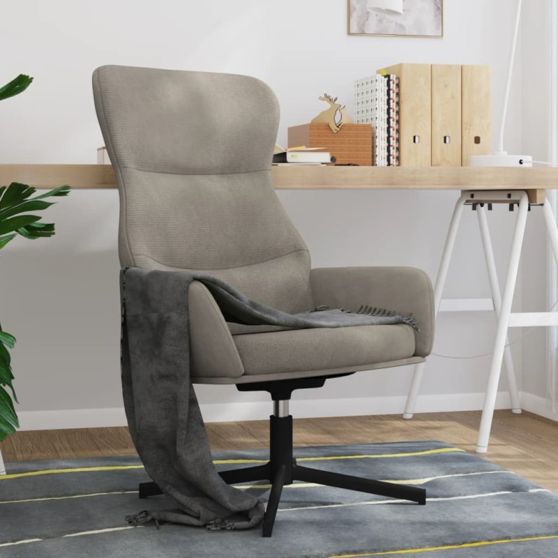 Chaise de relaxation Gris clair Velours Chaise de relaxation Gris clair Velours