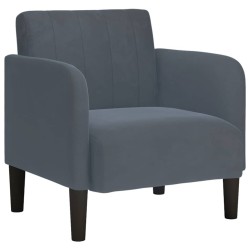 Fauteuil avec accoudoirs gris foncé 54 cm velours 