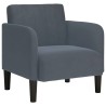 Fauteuil avec accoudoirs gris foncé 54 cm velours 