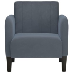 Fauteuil avec accoudoirs gris foncé 54 cm velours 