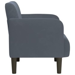 Fauteuil avec accoudoirs gris foncé 54 cm velours 