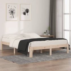 Cadre de lit sans matelas bois massif 150x200 cm 