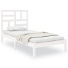Cadre de lit sans matelas blanc bois massif 75x190 cm 