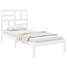 Cadre de lit sans matelas blanc bois massif 75x190 cm 