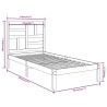 Cadre de lit sans matelas blanc bois massif 75x190 cm 