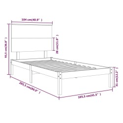 Cadre de lit sans matelas 100x200 cm bois massif de pin 