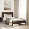 Cadre de lit en métal sans matelas chêne marron 107x203 cm 