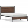 Cadre de lit en métal sans matelas chêne marron 107x203 cm 