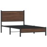 Cadre de lit en métal sans matelas chêne marron 107x203 cm 