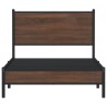 Cadre de lit en métal sans matelas chêne marron 107x203 cm 