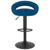 Tabourets de bar lot de 2 bleu velours 