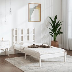 Cadre de lit sans matelas blanc 75x190 cm bois massif 