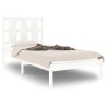 Cadre de lit sans matelas blanc 75x190 cm bois massif 