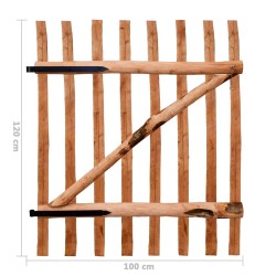 Portillon de clôture Bois de noisetier imprégné 100x120 cm 