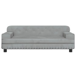 Lit pour chien gris clair 90x53x30 cm velours 