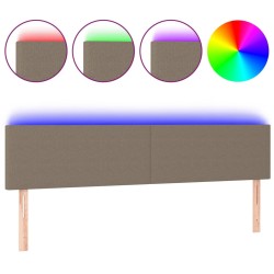 Tête de lit à LED Taupe 180x5x78/88 cm Tissu 