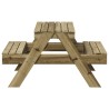 Table de pique-nique pour enfants bois de pin imprégné 