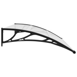 Auvent de porte Noir et transparent 150x75 cm PC 