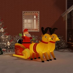 Décoration gonflable de Père Noël et renne à LED 130 cm 