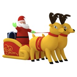 Décoration gonflable de Père Noël et renne à LED 130 cm 