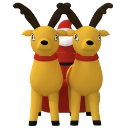 Décoration gonflable de Père Noël et renne à LED 130 cm 