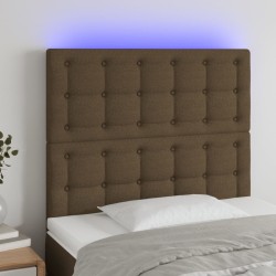 Tête de lit à LED Marron foncé 90x5x118/128 cm Tissu 