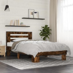 Cadre de lit sans matelas chêne fumé 90x190 cm 