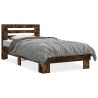 Cadre de lit sans matelas chêne fumé 90x190 cm 
