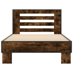 Cadre de lit sans matelas chêne fumé 90x190 cm 