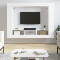 Meuble TV blanc 152x22x113 cm bois d'ingénierie 
