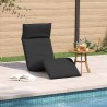 Chaise longue pliante noir 175x54x8,5 cm tissu oxford 