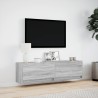 Meuble TV mural avec lumières LED sonoma gris 140x31x38 cm 