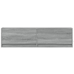Meuble TV mural avec lumières LED sonoma gris 140x31x38 cm 