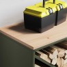 Étagère à bois de chauffage avec plateau en bois vert olive 