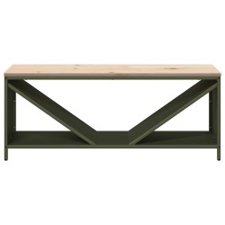 Étagère à bois de chauffage avec plateau en bois vert olive 