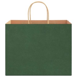 Sacs en papier 250 pcs avec poignées vert 32x22x24 cm 