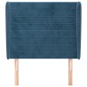 Tête de lit avec oreilles Bleu foncé 83x23x118/128 cm Velours 