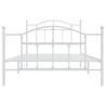 Cadre de lit métal sans matelas et pied de lit blanc 107x203 cm 