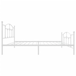 Cadre de lit métal sans matelas et pied de lit blanc 107x203 cm 