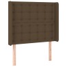 Tête de lit avec oreilles Marron foncé 93x16x118/128 cm Tissu 
