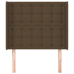 Tête de lit avec oreilles Marron foncé 93x16x118/128 cm Tissu 