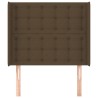 Tête de lit avec oreilles Marron foncé 93x16x118/128 cm Tissu 