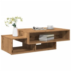 Table basse chêne artisanal 105x55x32 cm bois d'ingénierie 