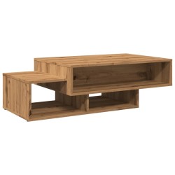 Table basse chêne artisanal 105x55x32 cm bois d'ingénierie 