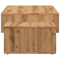 Table basse chêne artisanal 105x55x32 cm bois d'ingénierie 