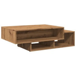 Table basse chêne artisanal 105x55x32 cm bois d'ingénierie 