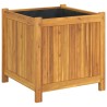 Jardinière avec doublure 50x50x50 cm bois massif d'acacia 