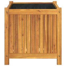 Jardinière avec doublure 50x50x50 cm bois massif d'acacia 