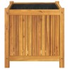 Jardinière avec doublure 50x50x50 cm bois massif d'acacia 
